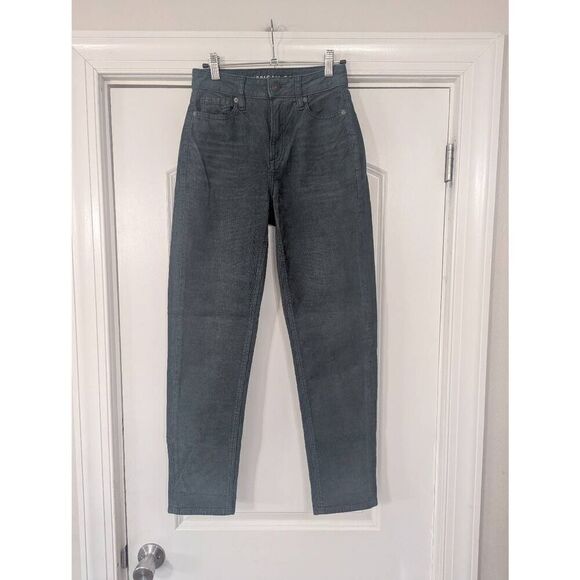 American Eagle Mom‎ Straight Corduroy Pants women's size 00 Regular green - Picture 1 of 7